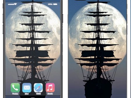 Tall Sailboat, Ship In Full Moon Apple  iPhone 7+ Plus   iPhone 8+ Plus Skin Online Sale