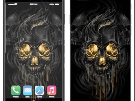 Golden Skull, Glowing Skeleton Apple  iPhone 7+ Plus   iPhone 8+ Plus Skin Cheap