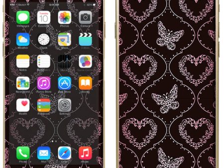 Butterfly Heart Pattern Apple 6 Skin Hot on Sale