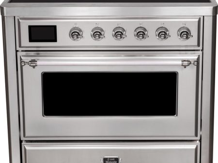 Majestic II 36 Inch Electric Freestanding Range in Stainless Steel with Chrome Trim on Sale