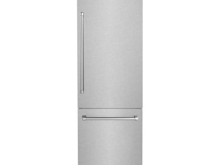 ZLINE 30  16.1 cu. ft. Built-In 2-Door Bottom Freezer Refrigerator with Internal Water and Ice Dispenser in Fingerprint Resistant Stainless Steel (RBIV-SN-30) Online now