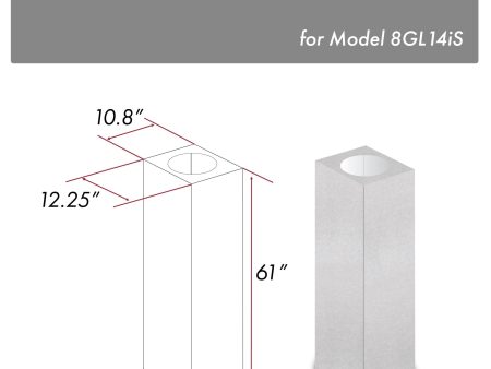 ZLINE 61 in. DuraSnow Stainless Steel Chimney Extension for Ceilings up to 12.5 ft. (8GL14iS-E) Cheap